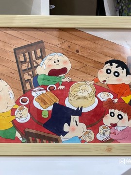 Simnida's Crayon Shin-chan and his buddies Watercolor Painting